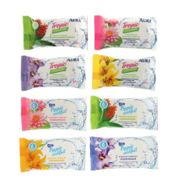 Салфетки влажные Tropic Cocktail 15шт. освежающие Aura  865930