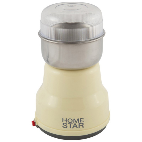 Кофемолка электрическая 150Вт, HS-2001, вместимость 50г, бежевый HomeStar 000500