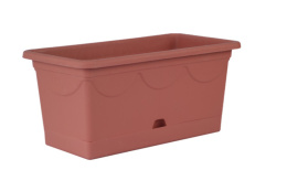 Ящик для цветов балконный (кашпо) пластиковый  31х16х15см Верона с поддоном 4,5л терракотовый Ар-Пласт 07031