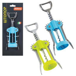 Штопор рычажный из нержавеющей стали + пластик, Fresco-02, цвета в ассортименте Mallony 984034