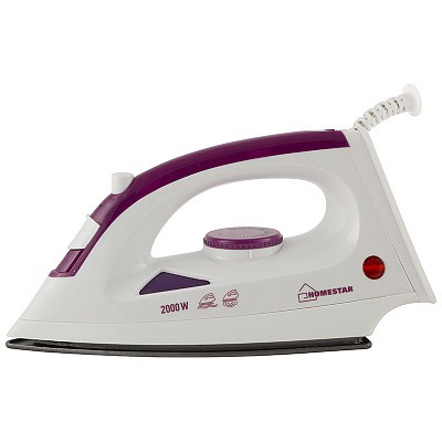 Утюг 2000Вт, тефлоновая подошва, HS-4001, белый с розовым HomeStar 002664