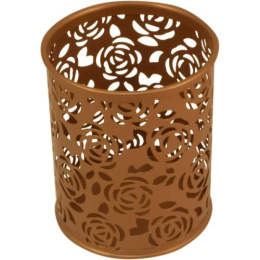 Стакан для пишущих принадлежностей Devente My Gold круглый, ажурный металлический 4104986