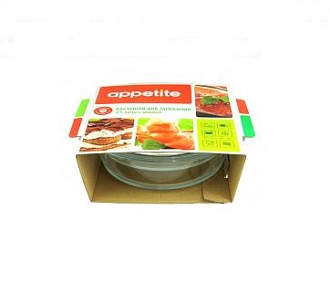 Кастрюля стеклянная жаропрочная круглая с крышкой 2,5л Appetite CR4