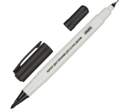 Маркер перманентный для CD DVD Attache, двусторонний, черный, 0,5мм/1,2мм 902134