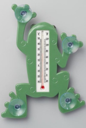 Термометр наружный пластиковый детский Лягушка с присосками 17,5х23,5см в пакете Первый термометровый завод ТБ-304