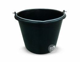 Ведро пластиковое строительное 12л без крышки металлическая ручка, черный Агропласт У3001