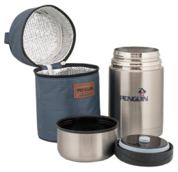 Термос  0,80л нержавеющая колба широкое горло, в теплоизолирующем чехле в индив. коробке Penguin ВК-109BL