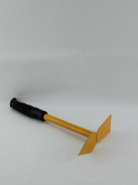 Мотыжка комбинированная прямая часть + лепесток металлический черенок пластиковая рукоятка, Россия МК 2-1