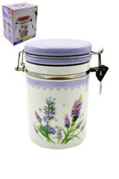Банка для сыпучих керамическая (доломит) с клипсой  650мл Прованс, в п/у Lavenir HC800-K20