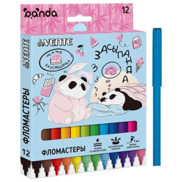 Фломастеры 12 цветов Devente Panda 5081127