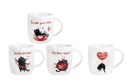 Кружка фарфоровая 350мл Для тебя, 4 дизайна в ассортименте Коралл MBC4