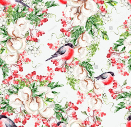 Клеенка столовая на тканевой основе с ПВХ покрытием 1,4х20м Новогодняя Grace STS1097