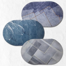 Коврик напольный влаговпитывающий, ПВХ + диатомитовые волокна 48х 78см Листья, овальный Радужный Дом РД68465