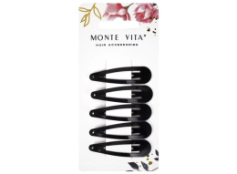 Заколки для волос Monte Vita набор  5шт. клик-клак, черные глянцевые 457077