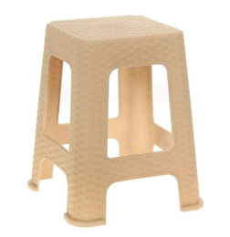 Табурет пластиковый высокий 45см Плетенка бежевый Ар-Пласт 14005