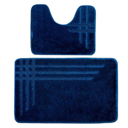 Комплект ковриков напольных для ванной и туалета на латекс. основе Comfort Linea 2пр. 50х 80см/40х50см, 10мм, синий DKTX DTX.CML.6502-2.50/80-D.BL