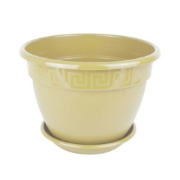 Горшок для фиалок пластиковый Антик с поддоном 0,75л d-13см h-9,5см крем 5plast 5PL0381