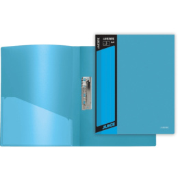 Папка с зажимом Devente Juicy 450мкм, фактура песок, сменная этикетка, ярко-голубой 3110704