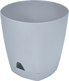 Горшок для цветов пластиковый Amsterdam с прикорневым поливом 8л d-25см утренний туман InGreen IG620210025