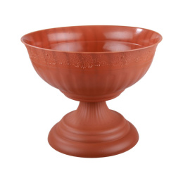 Вазон для цветов пластиковый Венеция на ножке 17л d-44,5см h-34,5см коричневый Альтернатива М3132