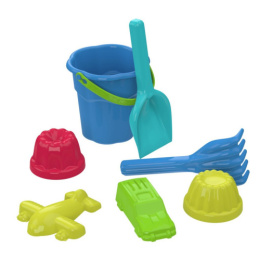 Набор для песочницы пластиковый  7 предметов №5 Непоседа: ведро, лопата, грабли, формочки 4шт., в ассортименте, в сетке Альт-Пласт АП 212/10536555