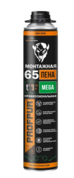Пена монтажная Profpur Mega 65, профессиональная, всесезонная, 870мл 01-02-15