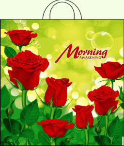 Пакет подарочный ПВД петлевой 38х42см 40мкм Утро ПР3842УТ