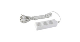 Удлинитель 3 розетки  3м 10А без заземления, ПВС 2 х 1, 2200Вт Эра Б0028355