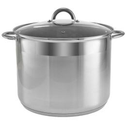 Кастрюля из нержавеющей стали 20,0л 320мм высокая, стеклянная крышка, пятислойное дно, серия Every day Webber BE-377/2