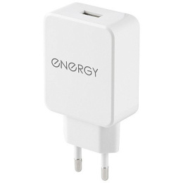 Зарядное устройство сетевое 1 USB разъем 2,1А, белый Energy ET-32/104290