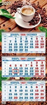 Календарь трехблочный 2027 год Аромат кофе 4527001