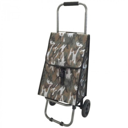 Тележка багажная с сумкой D203 Хаки, до 25кг Рыжий кот 093582