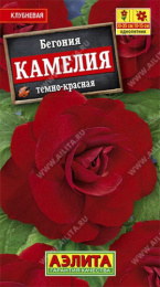 Бегония Камелия темно-красная крупноцветковая 10шт. цветной пакет Аэлита