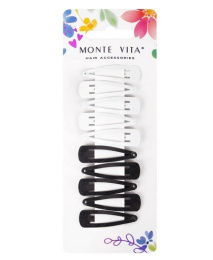 Заколки для волос Monte Vita набор 10шт. клик-клак, белые/черные, 4см 457085
