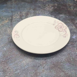 Тарелка фарфоровая мелкая 220мм с узором Цветок Радужный Дом РД85189