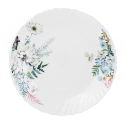 Тарелка стеклокерамическая мелкая 190мм Цветы Фокус 7327-твч7,5