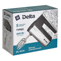 Миксер электрический 400Вт, 5 скоростей, "Турбо", черный Delta DL-5076