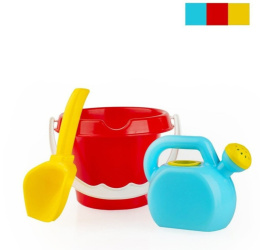 Набор для песочницы пластиковый  3 предмета Пупсик: ведро, совок, лейка, цвета в ассортименте, в сетке Совтехстром У400/16652