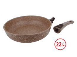 Сковорода алюминиевая литая с антиприг. покрытием Гранит d-22см глубокая без крышки съемная ручка, браун-браун Deco-Dariis HUR-A-108 DBB