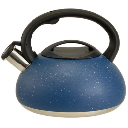 Чайник из нержавеющей стали со свистком 3,0л черная ручка, синий гранит Alpenkok AK-547