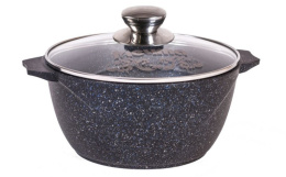 Кастрюля алюминиевая литая с антиприг. покрытием Гранит Star 3,0л со стеклян. крышкой Мечта 43803