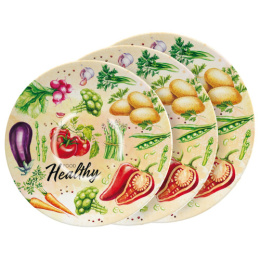 Набор салатников стеклянных 3шт. круглые (180мм/600мл, 200мм/800мл, 220мм/1,2л) Veggies, в п/у Appetite ST-07-VG