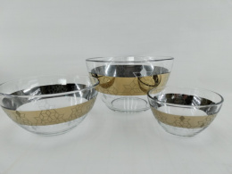 Набор салатников стеклянных 3шт. 110мм/250мл, 160мм/800мл, 190мм/1,75л Мозаик, в п/у Gid Glass GN1326/01+1322/01+1425/01