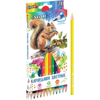 Карандаши цветные 24 цвета Devente Trio, трехгранные 5024306