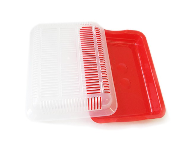 Туалет для кошек пластиковый с сеткой Лапсик 32х24,5х5,5см Агропласт Б00189