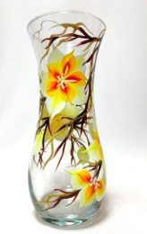 Ваза для цветов стеклянная кувшин h-26,5см Flora Магнолия, прозрачный/художка, в п/у Декор-Стиль Н 43737