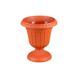 Вазон для цветов пластиковый Валенсия на высокой ножке 5,5л терракотовый Ар-Пласт 07063