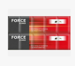 Пластины от комаров 10шт. с двойным эффектом красные без запаха Force guard 