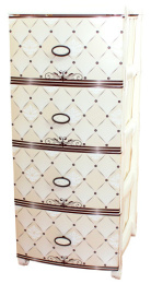 Комод четырехсекционный пластиковый Элегант 38х45х95см слоновая кость Ар-Пласт 17025