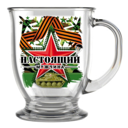 Кружка стеклянная 450мл Настоящий мужчина, в ассортименте Декостек 2121-Д